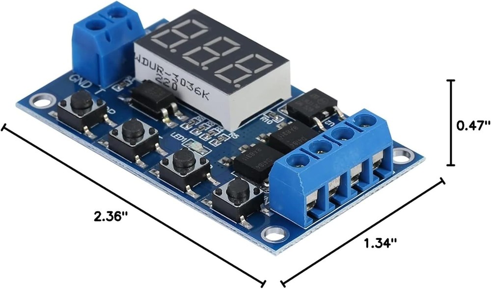 Versatile DC 5V-36V Relay Timer Module with LED Display - Powerful Control