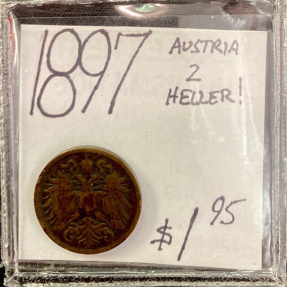 1897 Austria 2 Heller! ENN Coins