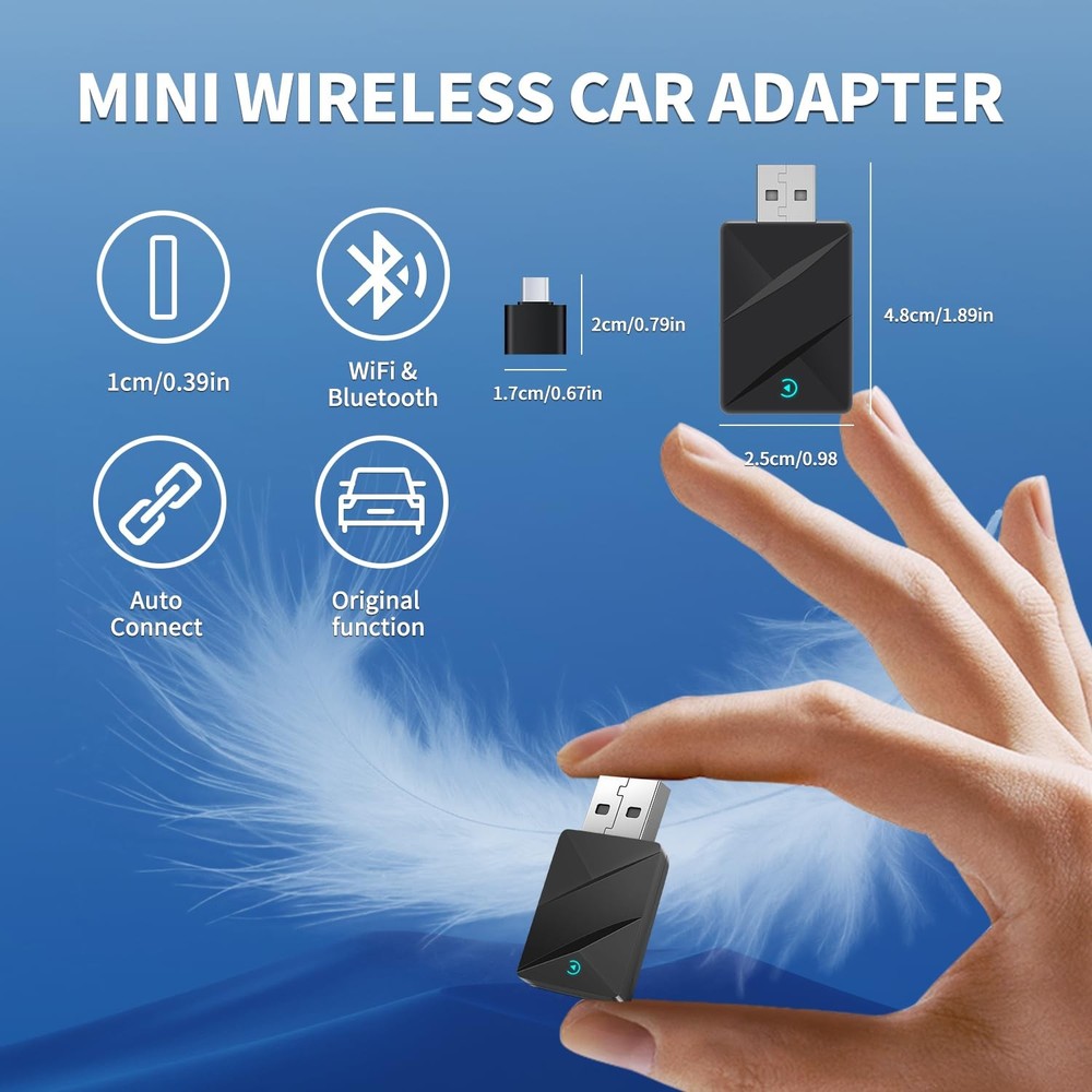 Wireless CarPlay Adapter,Convert Wired to Black