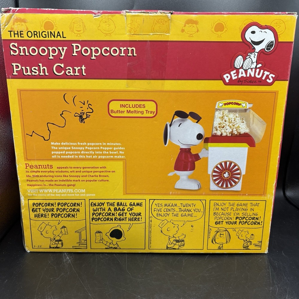 NEW THE ORIGINAL SNOOPY POPCORN PUSH CART PEANUTS