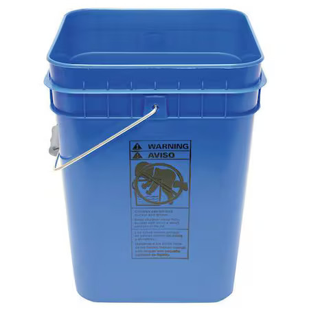 Pail, Open Head, Square, 4 Gal, Pe, Blue, Sq2140bl