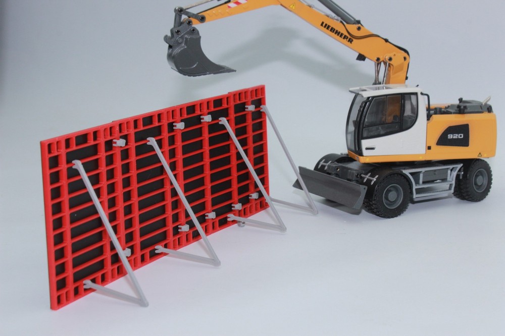 Red Black Formwork Scale 1:50 Stand Model Formwork System