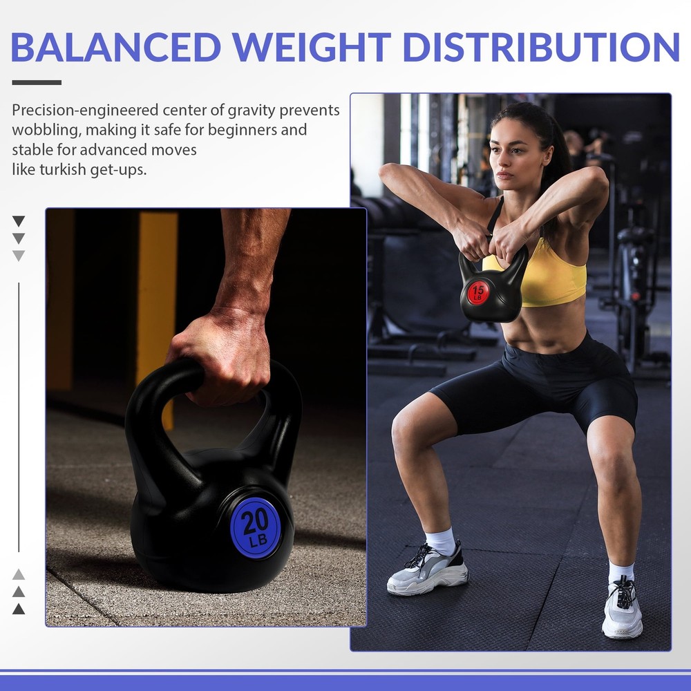 45LB Adjustable Sand-Filled Kettlebell Set, Black