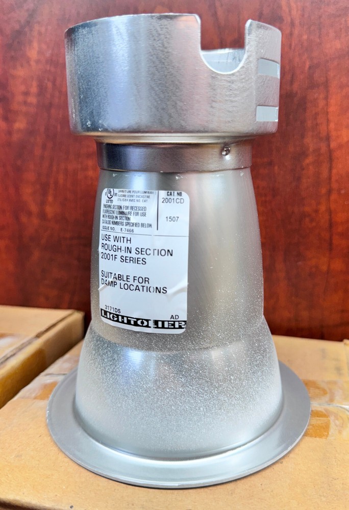 2 Pk Philips Lightolier 2001CD, White Reflector Trim for 3-3/4" Open Downlight