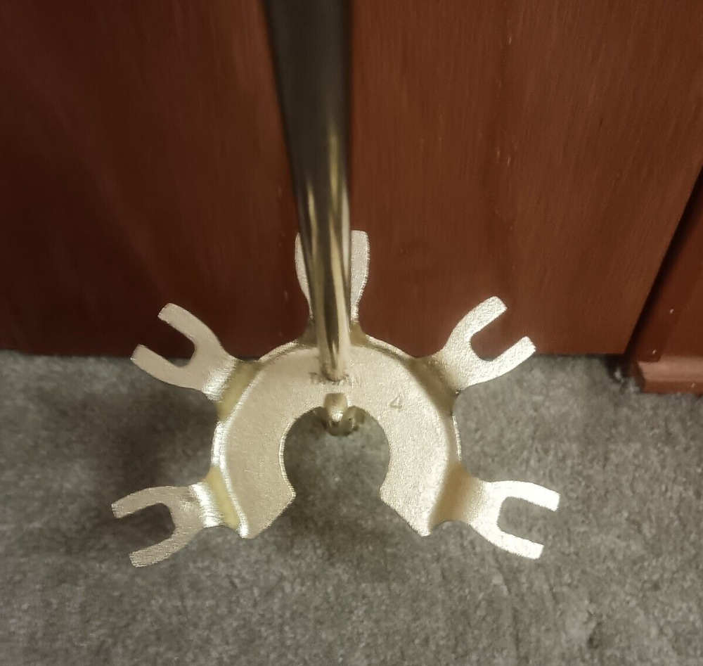 Vintage Brass Fireplace Tool Set Horseshoe Shaped Base #C-879 EUC