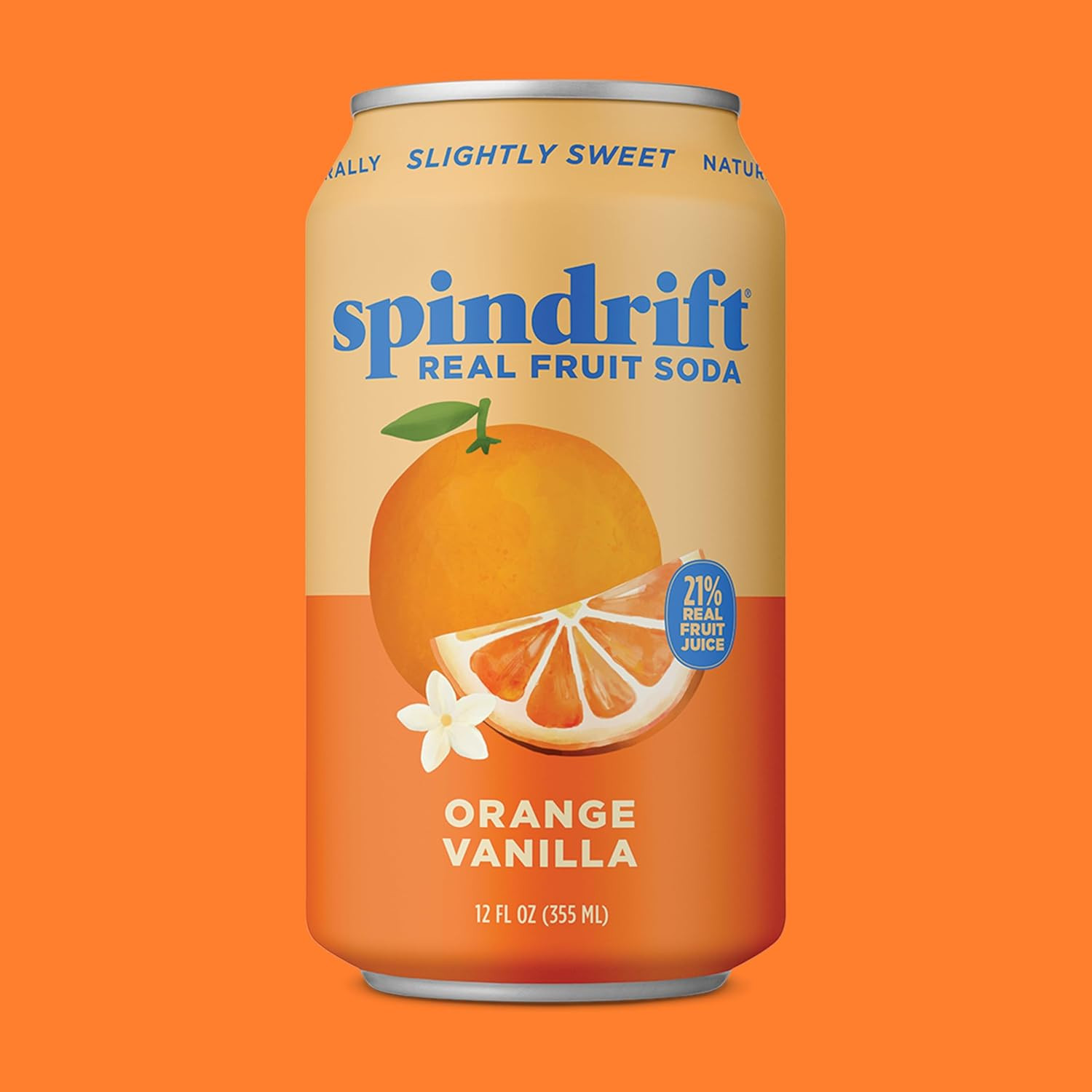 Spindrift "Orange Cream Float" Orange Vanilla Soda Made with Real Squeezed Fruit