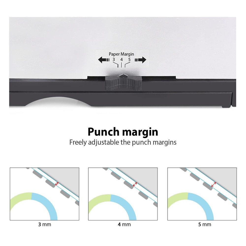 MAKEASY Binding Machine, 21-Hole, Book Binding Machines with 100PCS 3/8'' Comb B