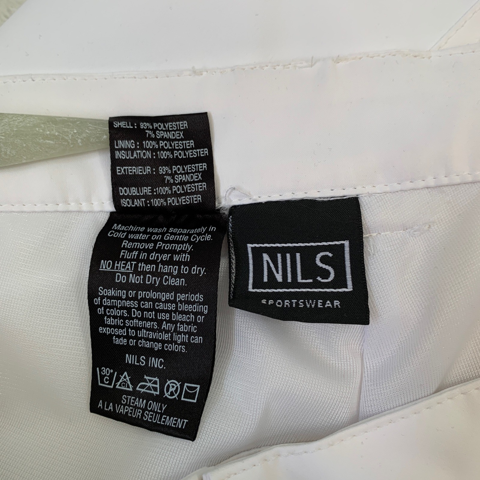Nils Womens White Ski Pants Straight Leg Zippered Pockets Snow Trousers Size 14
