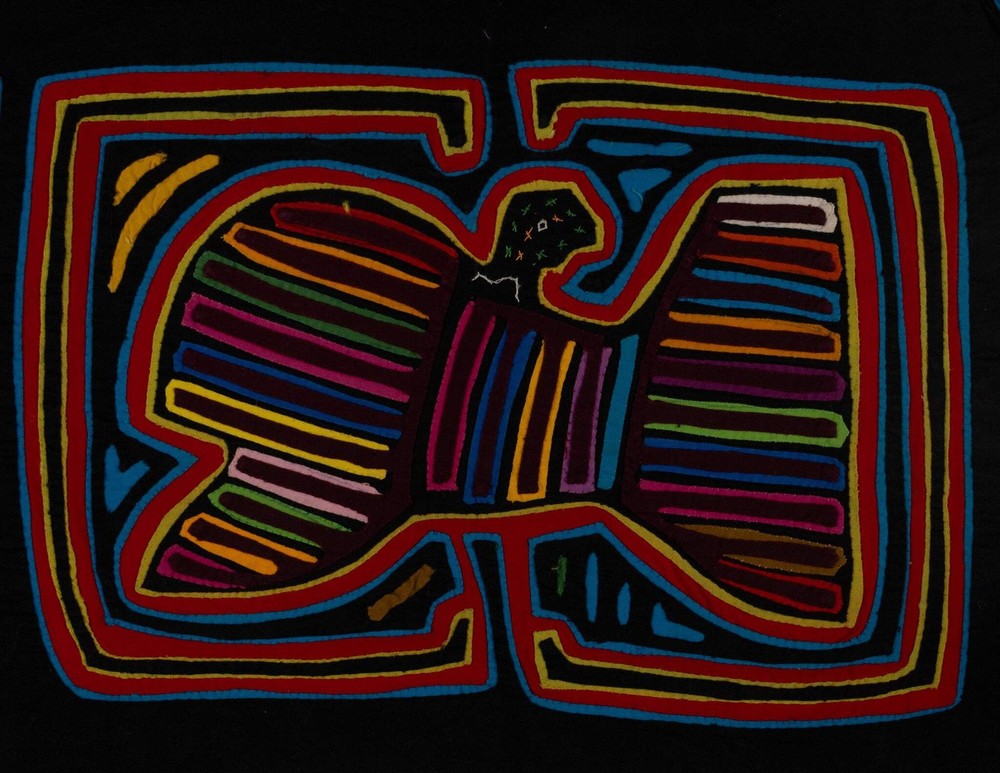 Classic Black Red And Blue Winged Warrior Mola