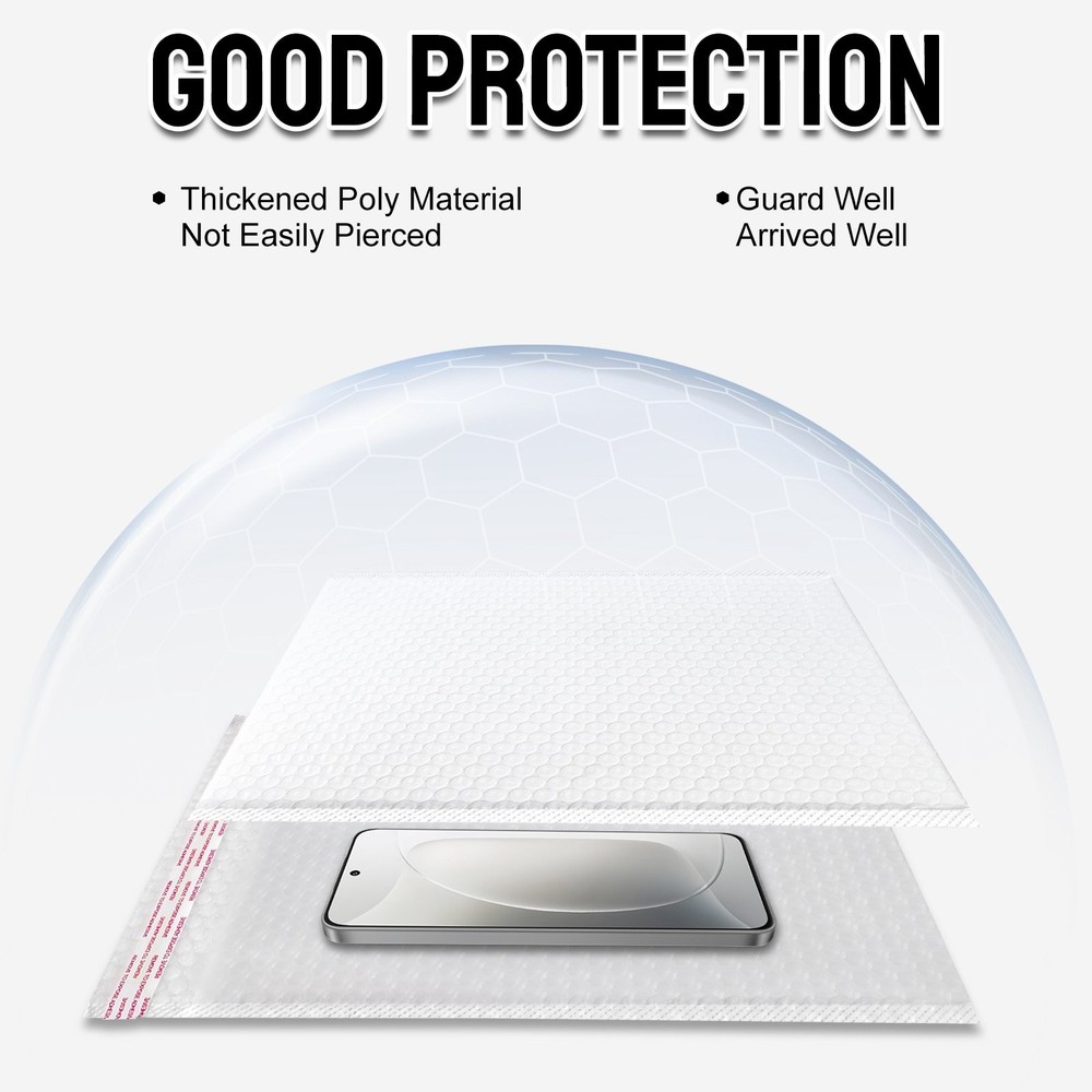 200PC White 7.8" x9.8" Poly Bubble Mailers Padded Envelopes Packaging Bubble Pak