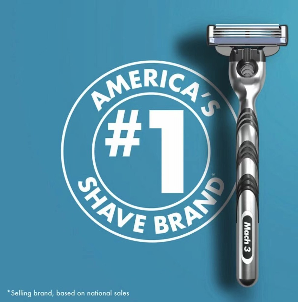4 X Gillette Mach3 Men's Razor, Handle & 1 Blade Refill