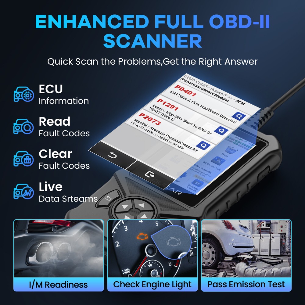 2025 MUCAR CDE900 Car Diagnostic Scanner ABS SRS OBD2 Code Reader Check Engine