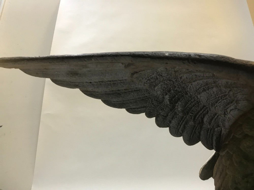 C. 1910 30" CAST IRON AMERICAN BALD EAGLE STATUE W/ OUTSPREAD WINGS