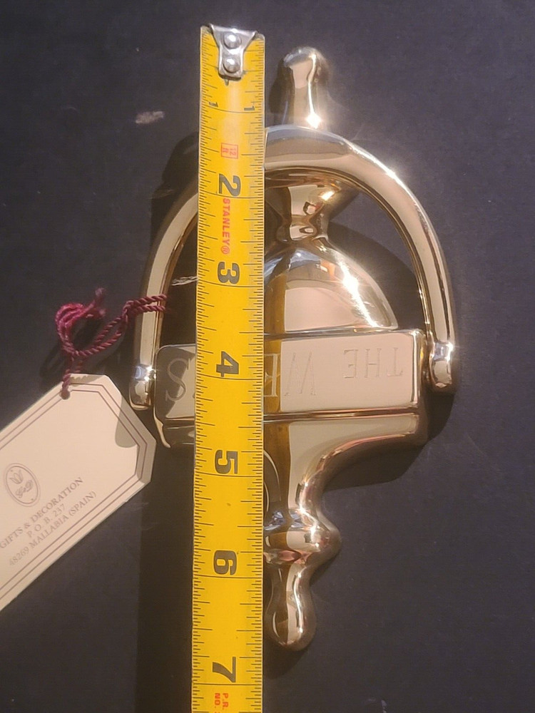 NEW Solid Brass Door Knocker Inscribed with "The Webbs" Webb Mad in Spain