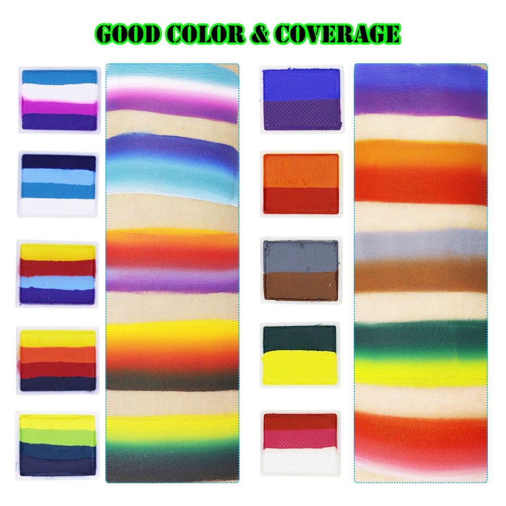 2 Pack Professional Split Cake Face Paint Face Painting Kit For kid Stage Makeup