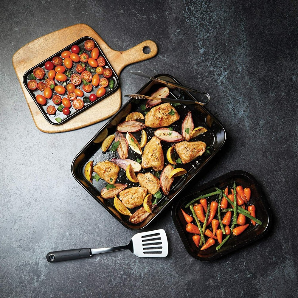MasterClass Small Baking Tray, Scratch Resistant Vitreous Enamel and Induction S