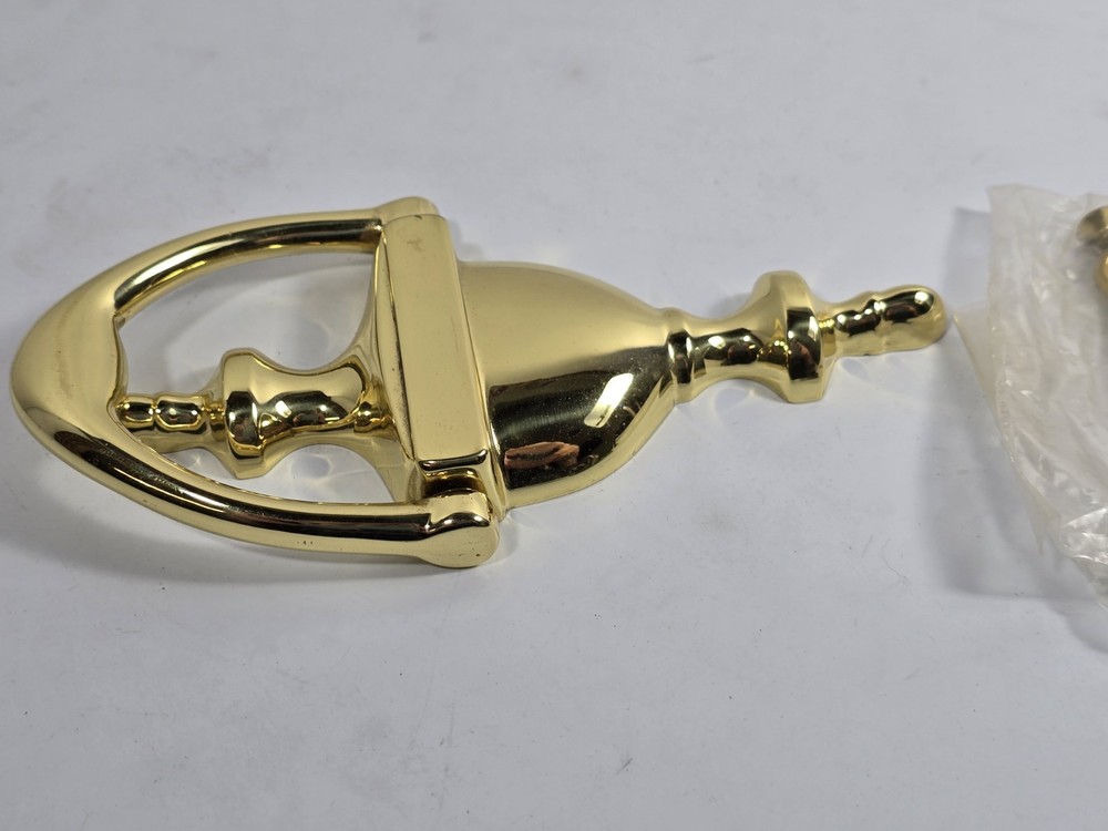 Polished Solid Brass Door Knocker 6 1/4" New with Fasteners