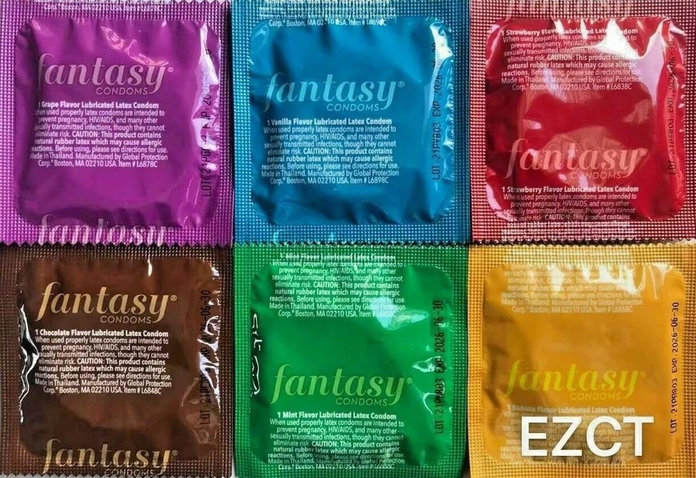 Fantasy Flavored Condoms 48 Pack Assorted Latex Lubricated
