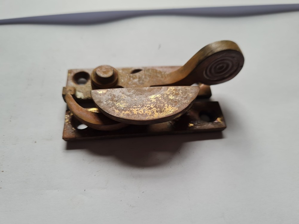 Old Vintage Brass Sash Window Lock