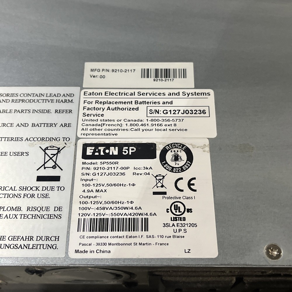 EATON 5P550R 1U RACK MOUNTABLE