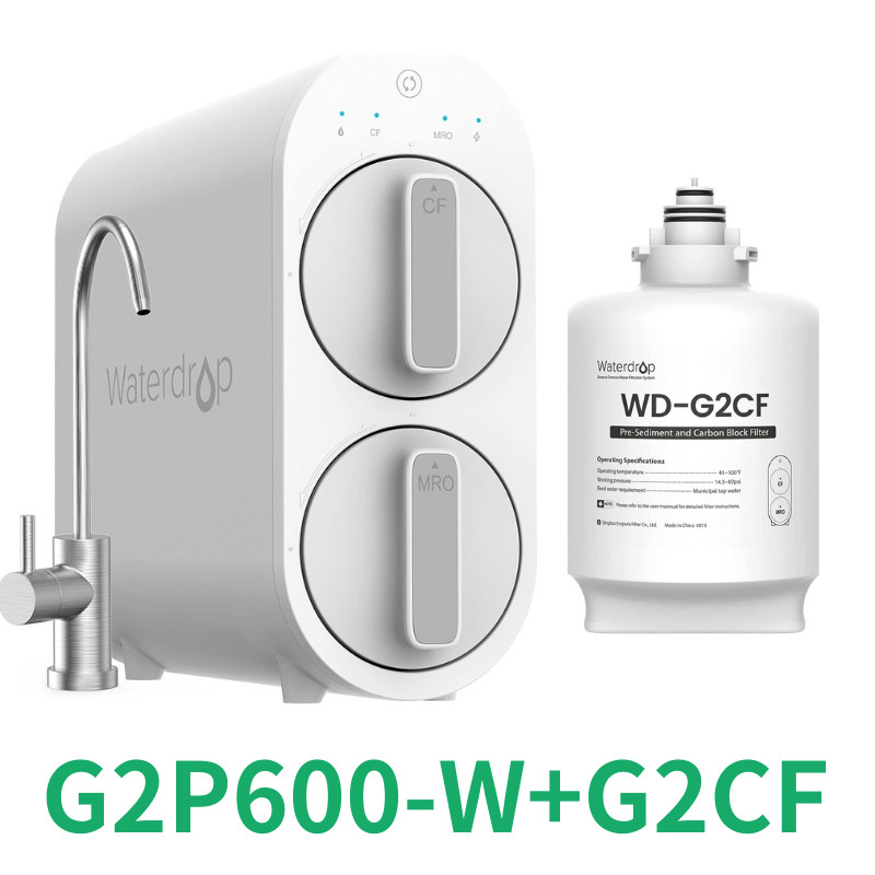 Waterdrop G2P600 Reverse Osmosis System, 600 GPD RO Extra 1 WD-G2CF Filter