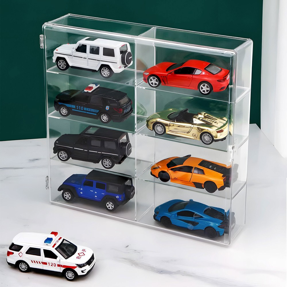 4Pcs Car Display Case 1/64 Scale Compatible With Hot Wheels 32 Compartments