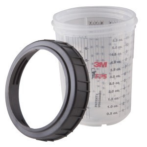 3M™ 16115 PPS™ Mini Cups & Collars, 6 ounce (177 mL), 16115