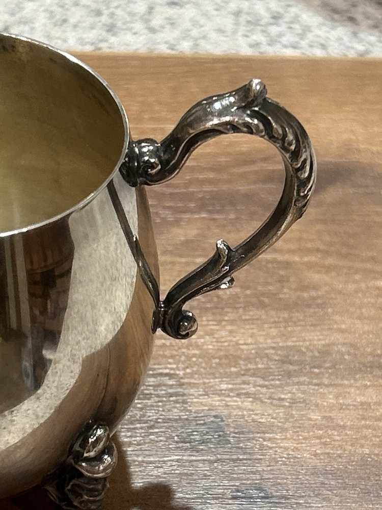 Antique SHERIDAN TEAPOT SUGAR CREAMER Victorian Pot Lid Kettle Silver on Copper