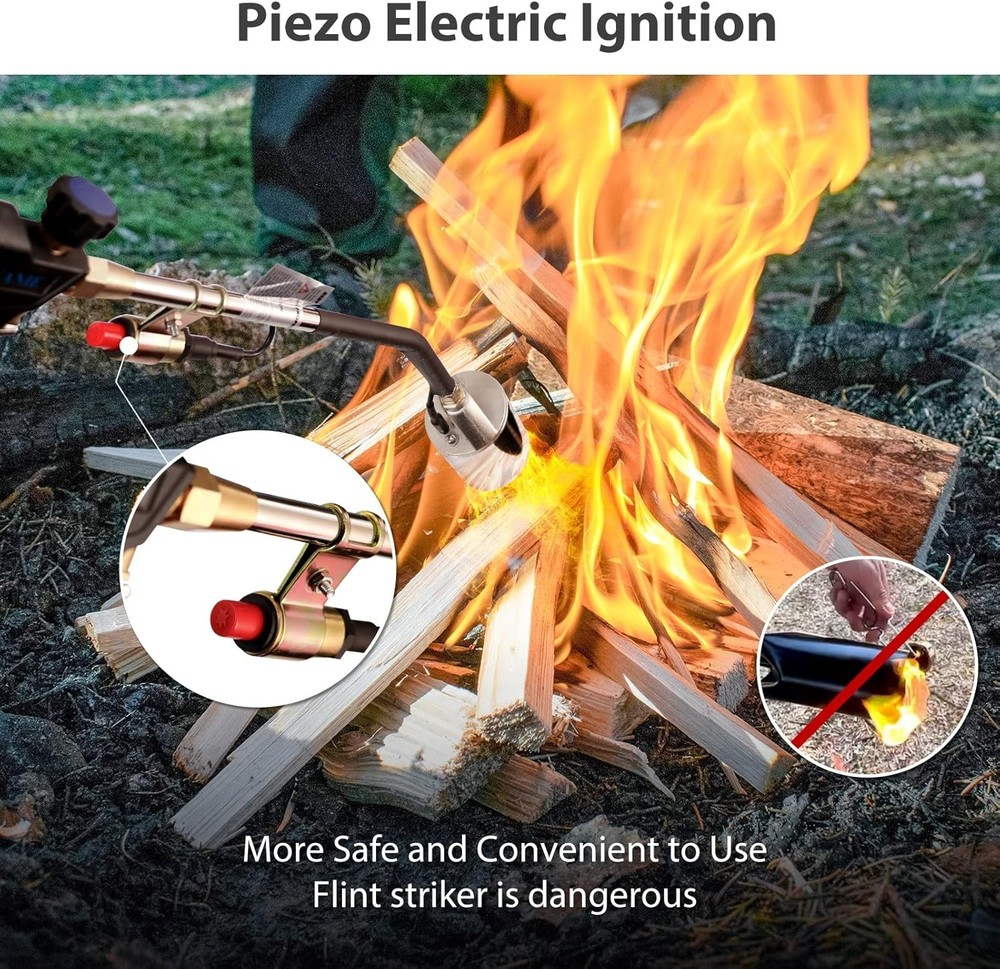 Environmentally Friendly Propane Flame Torch - Quick Weed Control with 10FT Hose