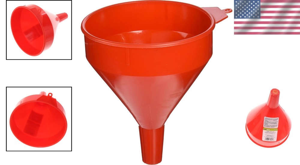 All-Purpose 2 Quart Plastic Funnel with Straining Screen for Precision Pouring