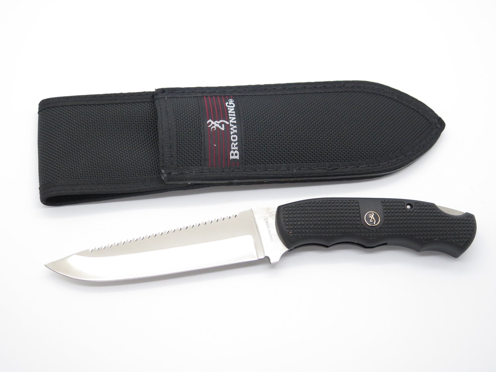 Vtg Browning 616 Seki Japan Swivellok AUS8A Lockback Fixed Saw Hunting Knife