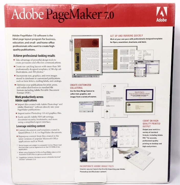 NEW Adobe PageMaker 7.0 Education UPGRADE Version - MAC New SEALED