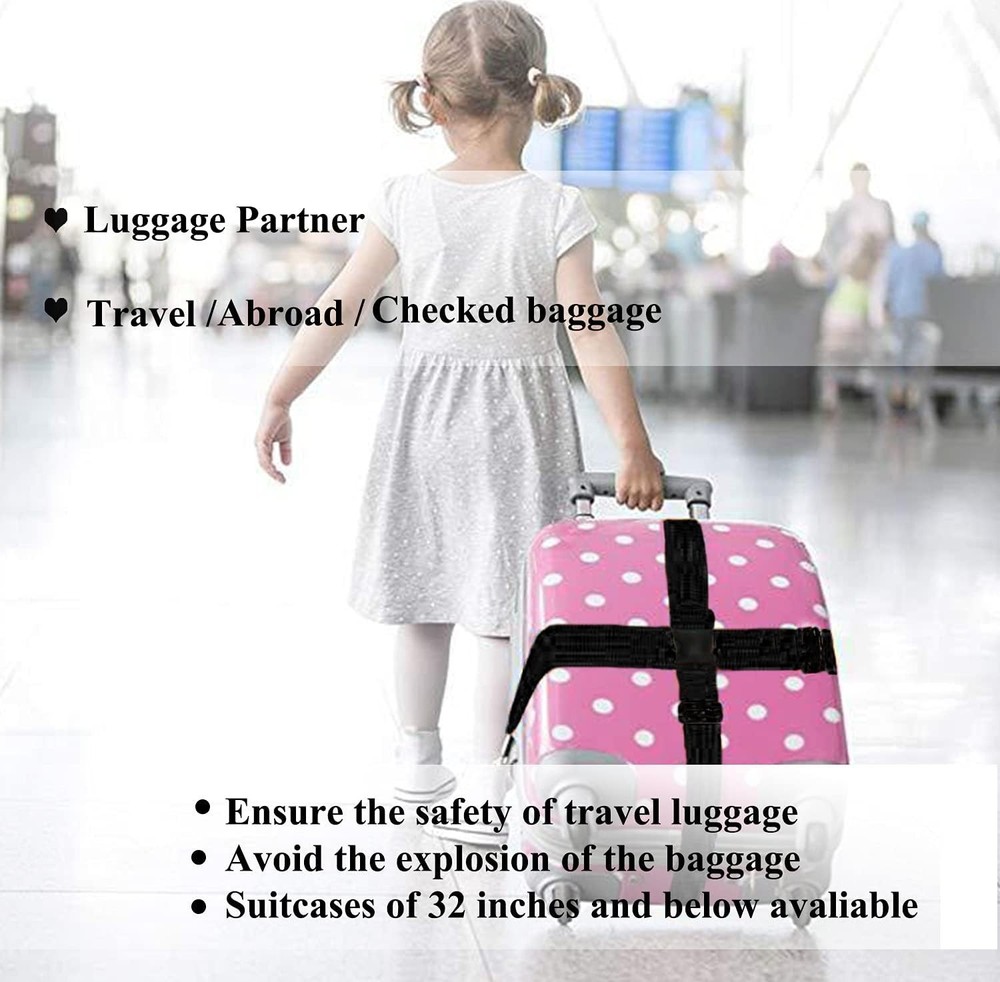 Lightweight 2 Pack Suitcase Belts: Adjustable Travel Straps with Quick Release