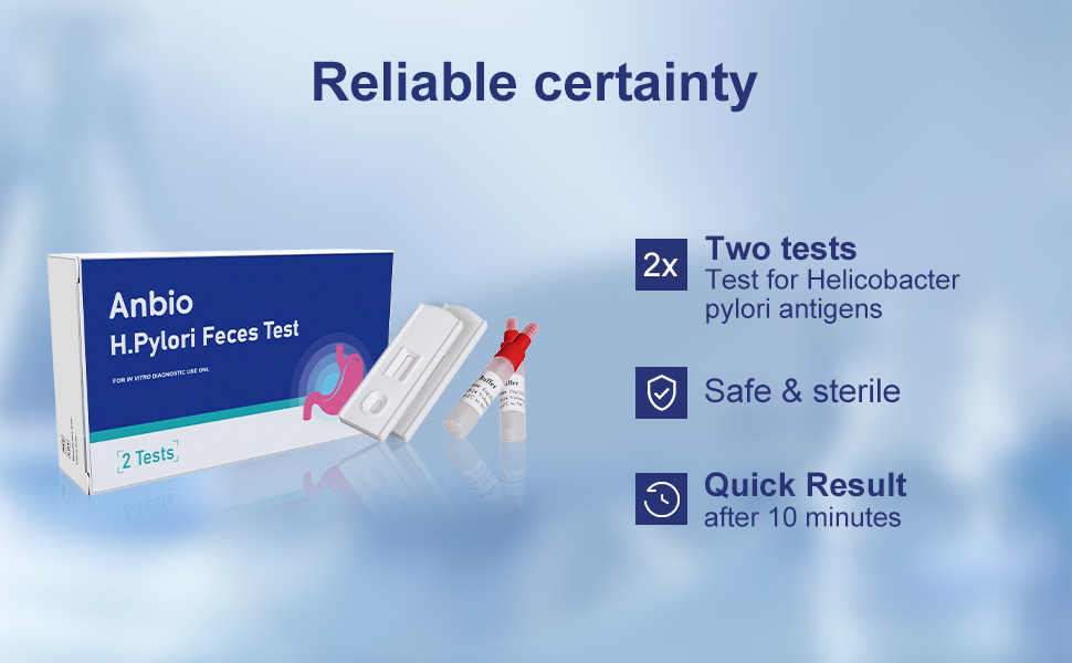 2 pcs * Helicobacter Pylori Tests for home use H.P Test Kit Antigen Rapid Test
