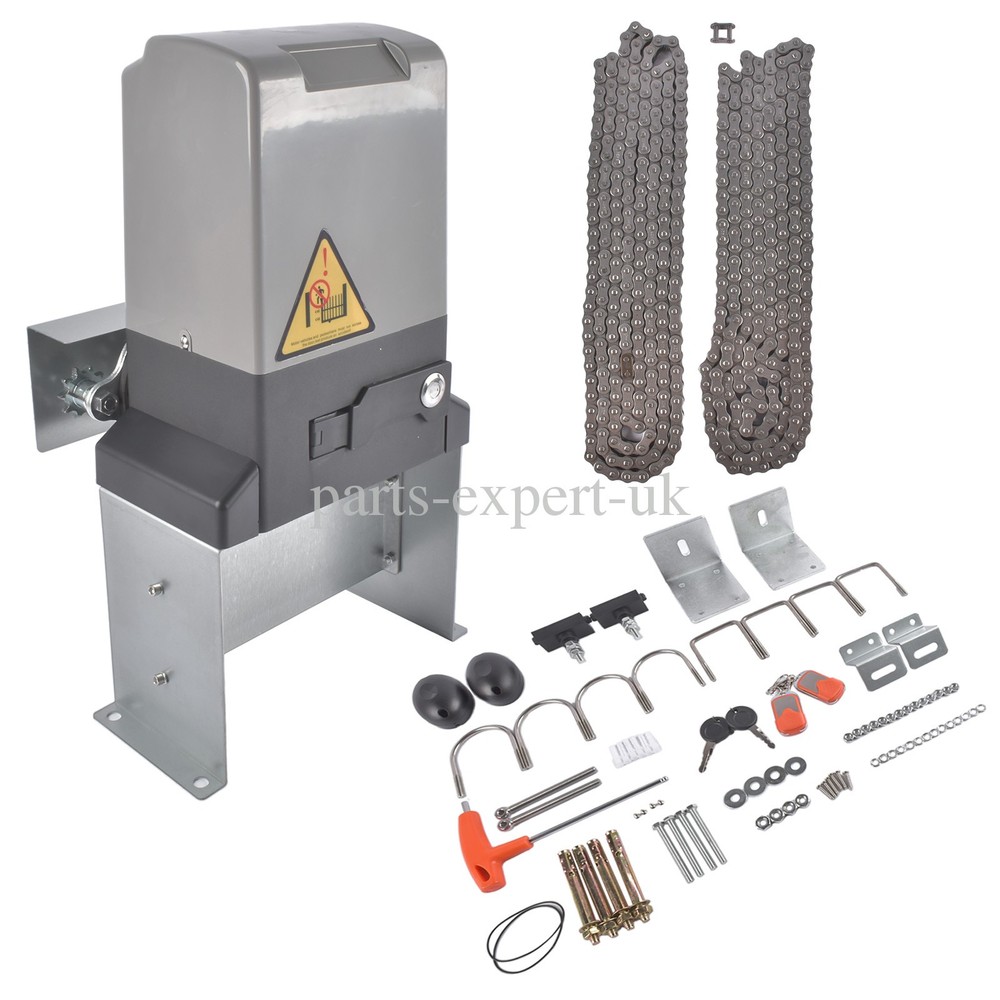 Automatic Sliding Gate Opener Unit 3300lbs & 550W Motor & 2 x 10 ft Chains