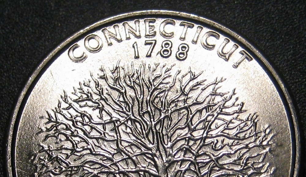 1999 P ERROR BU STATEHOOD CONNECTICUT QUARTER DOUBLING ON REVERSE (e)