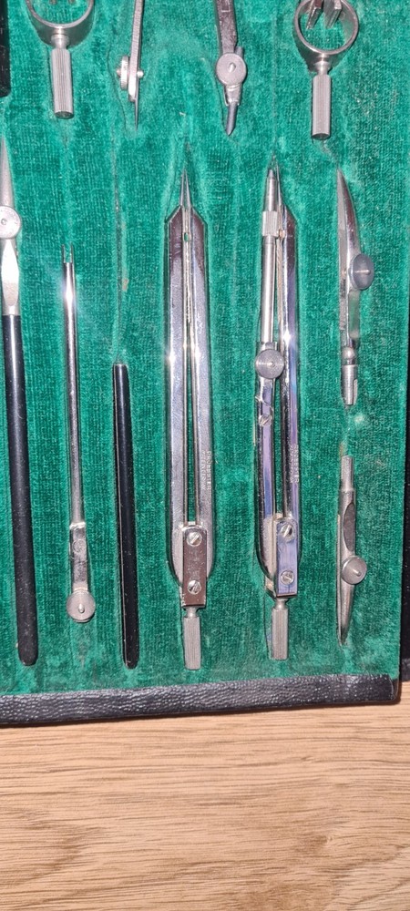 Germany Proebster Alfa A20 Drafting Drawing Tools Set Compass Draughtman 1950s