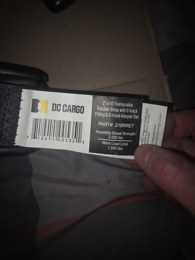 DC Cargo 2" X 10' Retractable Ratchet Strap With E- Track Fitting And E-...