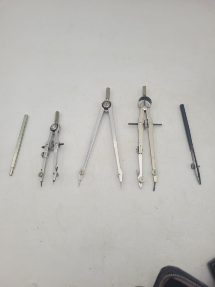 Vintage Dietzgen Germany Drafting Compass Set Case Architect Engineering Alliet
