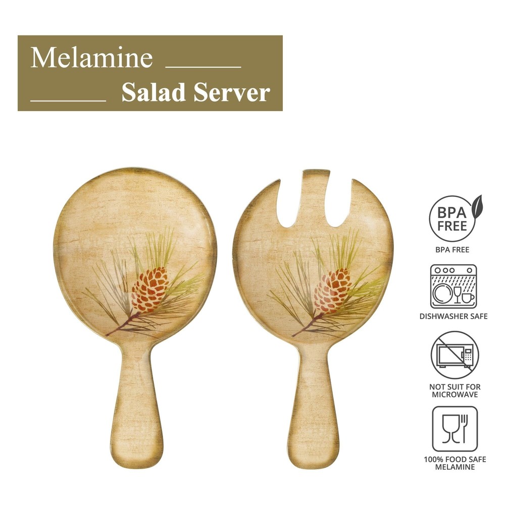 UPware 2-Piece 10.5 Inch Melamine Salad Server Serving Utensil Set Includes S...