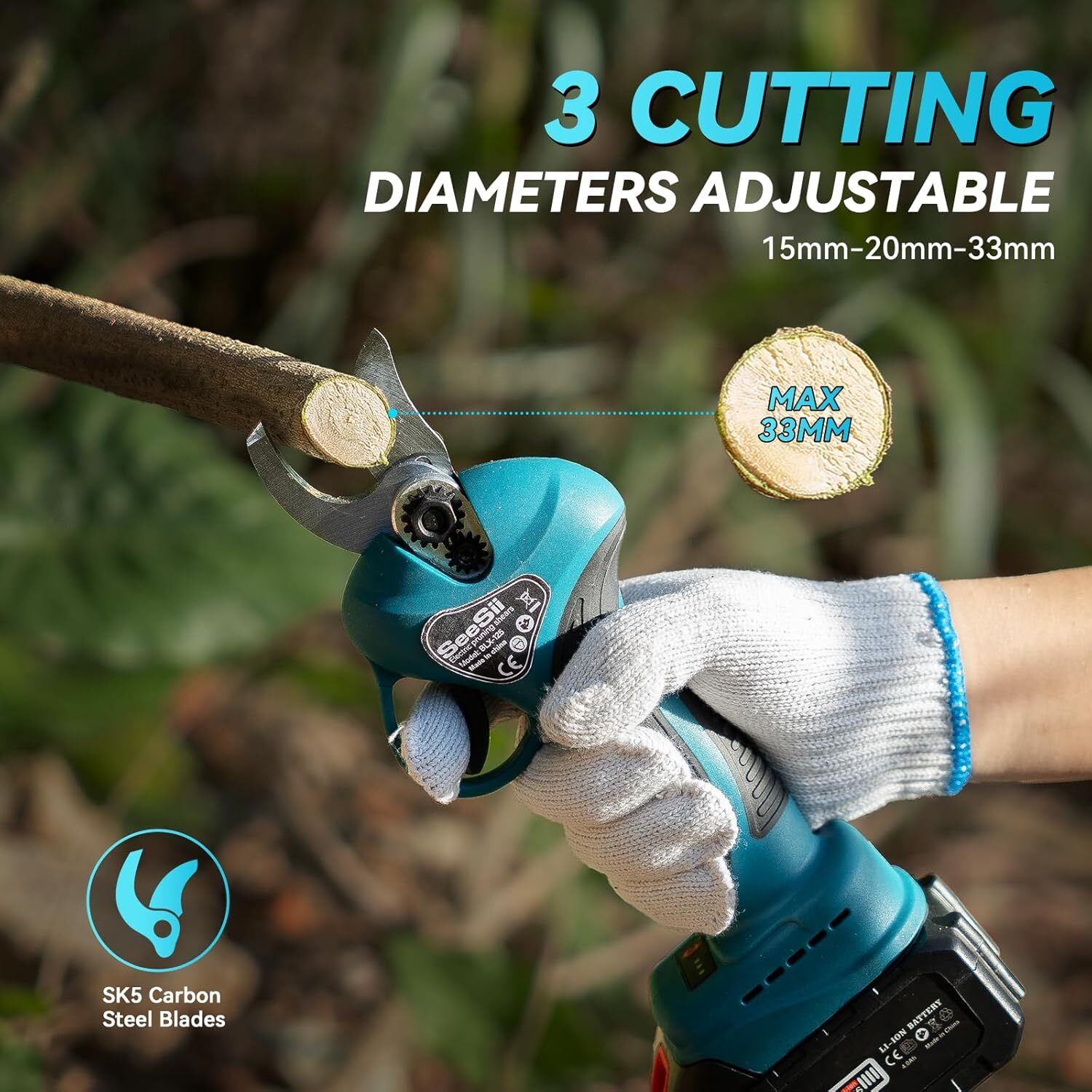 4-in-1 Cordless Pole Saw Chain Saw Pruning Shears Combo Kit 16ft Reach 2*4000mAh