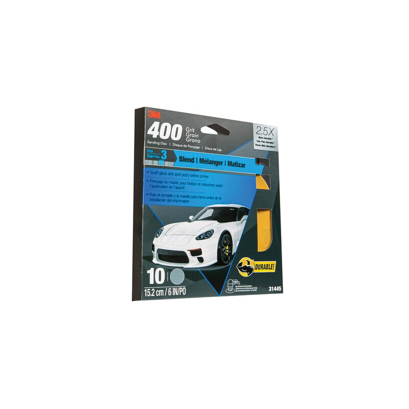 3M 31445 6 in. 400 Grit Sanding Discs (10/Box)