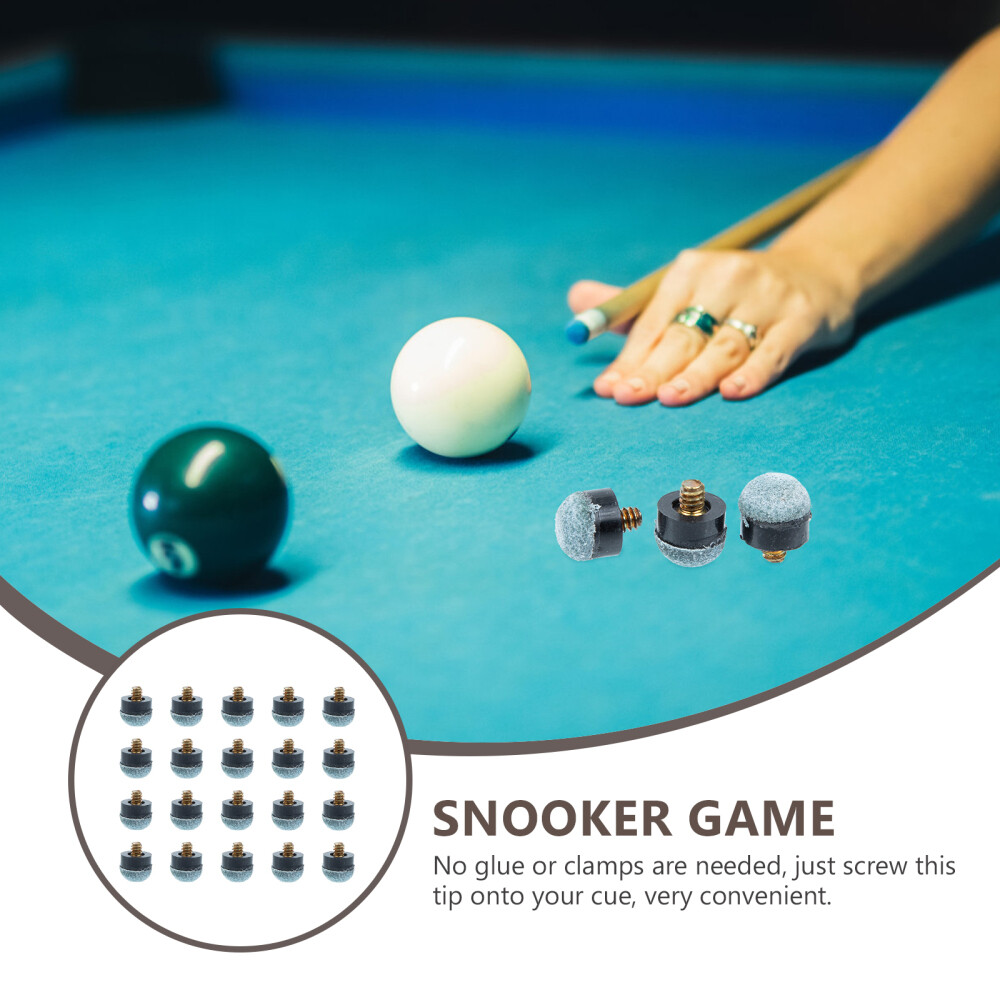 20 Pcs Table Pool Cue Tip Replacement Billiard Necessity