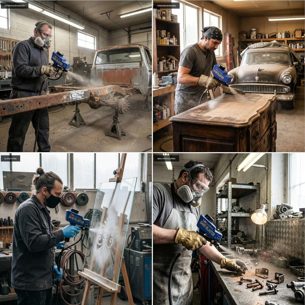 High-Performance Sandblaster for Air Compressors - Ideal for Rust & Surface Prep