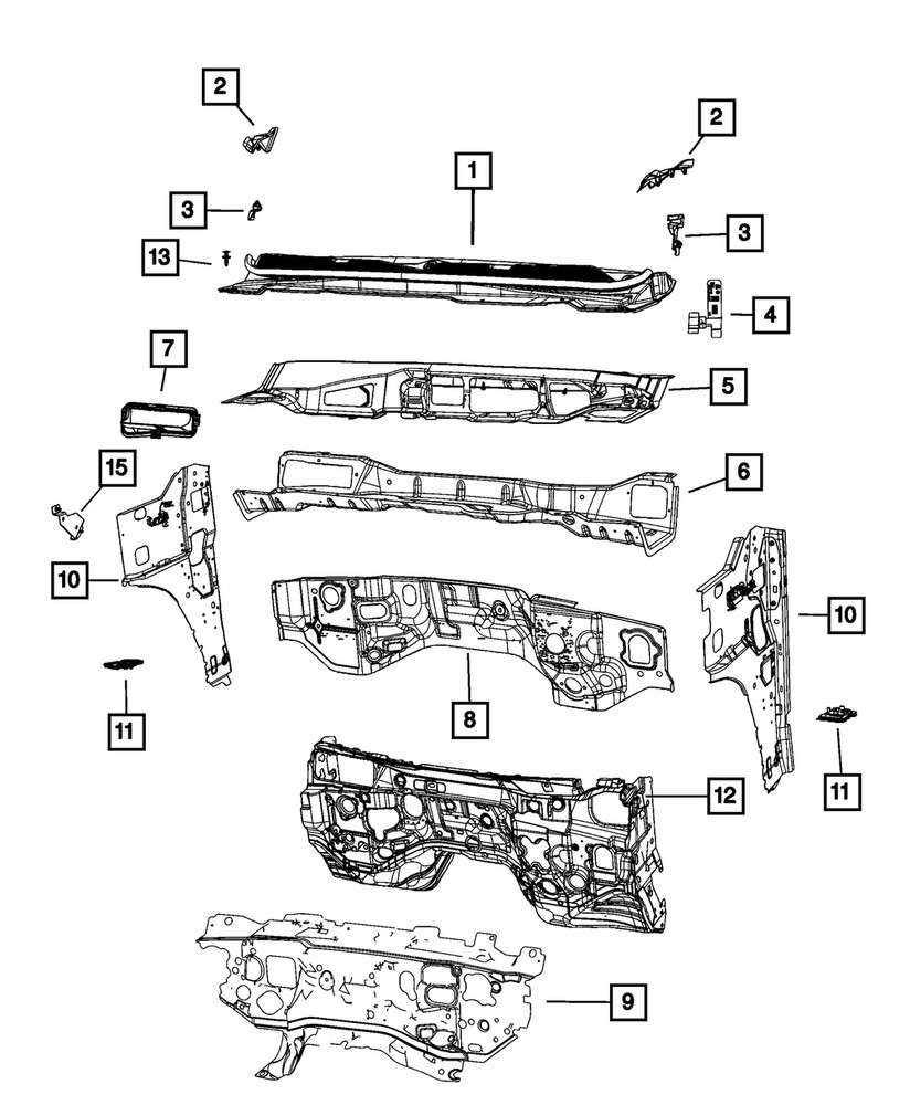 Genuine Mopar Cowl Side Trim Panel Left 68425525AC