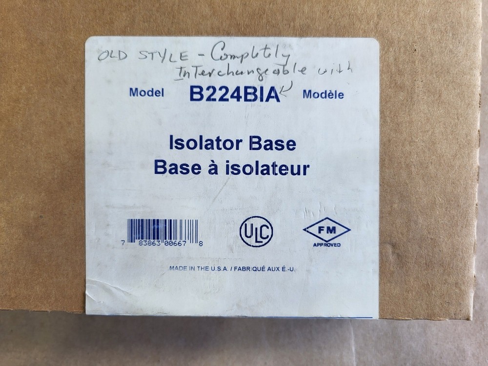 System Sensor Isolator Smoke Detector Base B224BIA
