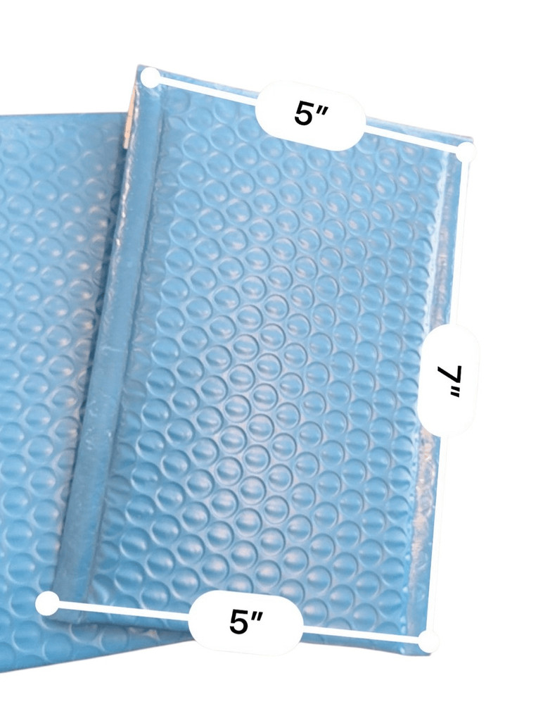 Blue Poly Bubble Padded Envelopes Self-Sealing Mailers 4X8 (Inner 4x7)
