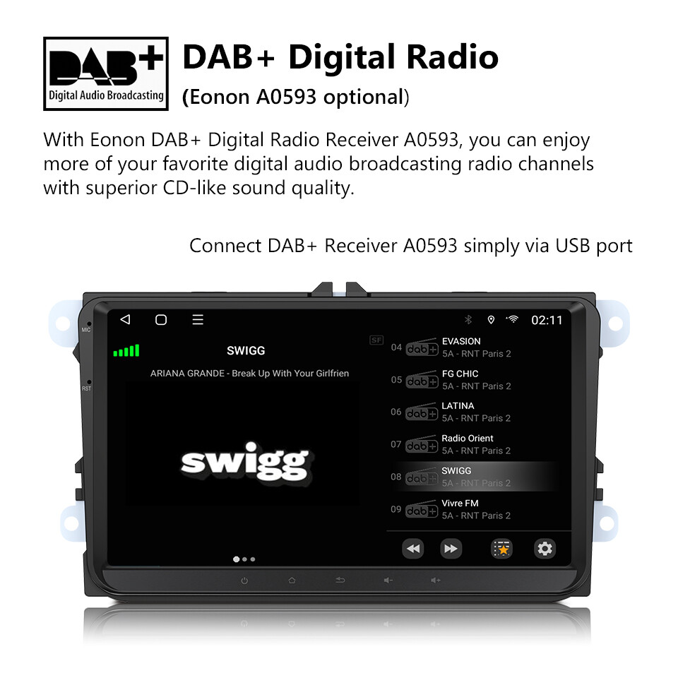 Octa Core 9" Android Car Stereo Radio CarPlay GPS DSP For VW Jetta Passat Golf 6