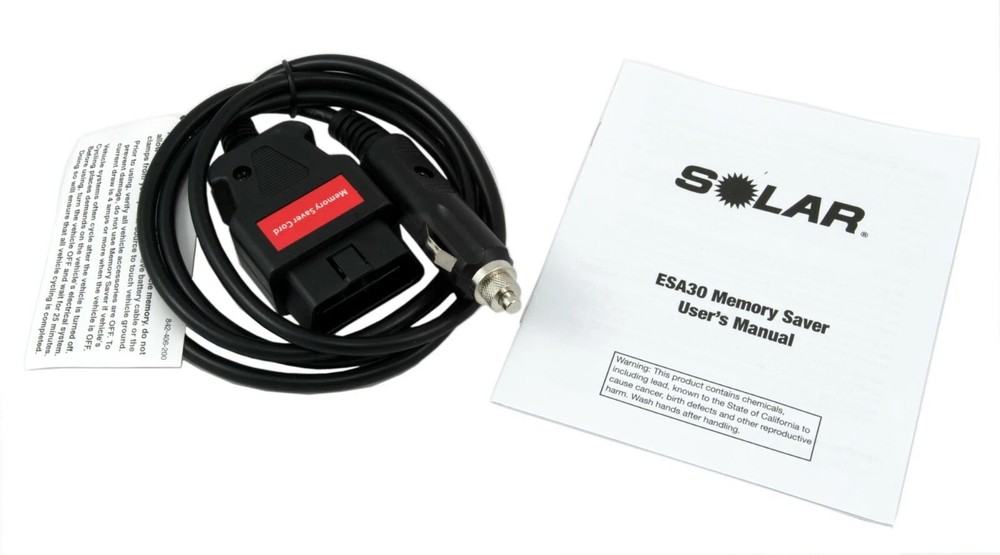 Solar ESA30 - Vehicle Memory Saver OBDII Connector - Save Computer Data Module