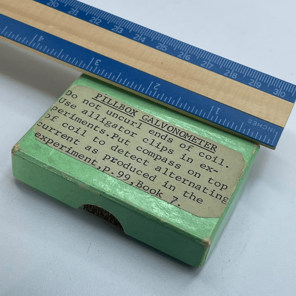 Vintage science kit pillbox Galvonometer.